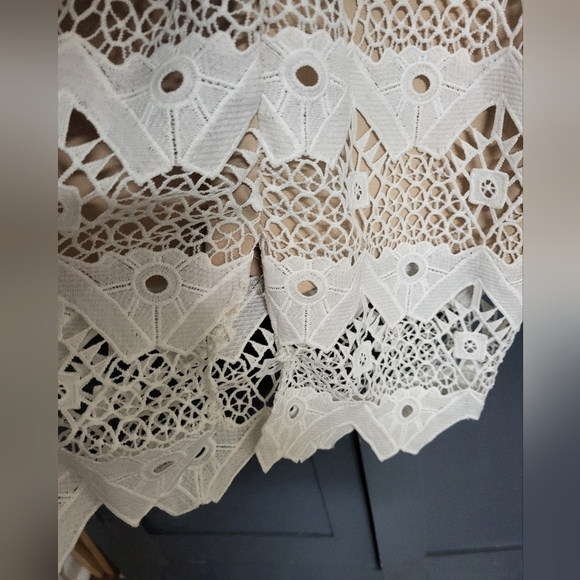 Lulus Womens Elegant Cream Lace Lined Spaghetti Strap Dress Size S - Picture 5 of 6